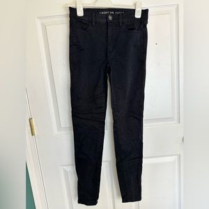 American Eagle Hi-Rise Jegging, black, size 6 long
